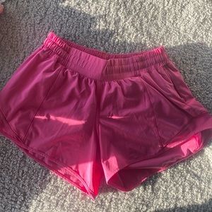 lululemon 4 inch pink shorts